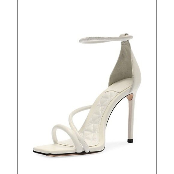 SCHUTZ Gaiah Ankle Strap Sandals in White Leather Size 8 EUC - Picture 3 of 11